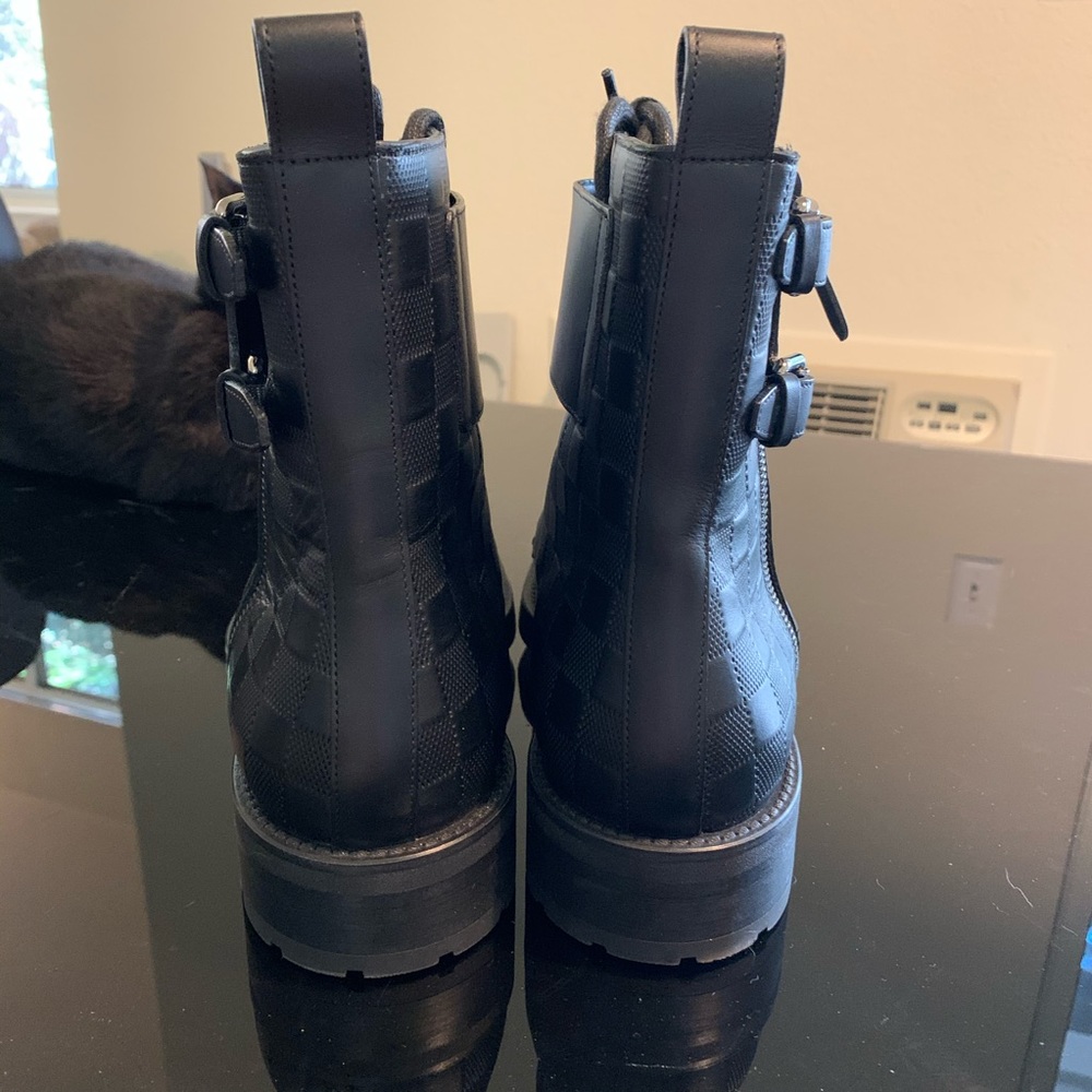 Louis Vuitton Embossed Damier Leather Boots - Picture 4 of 6